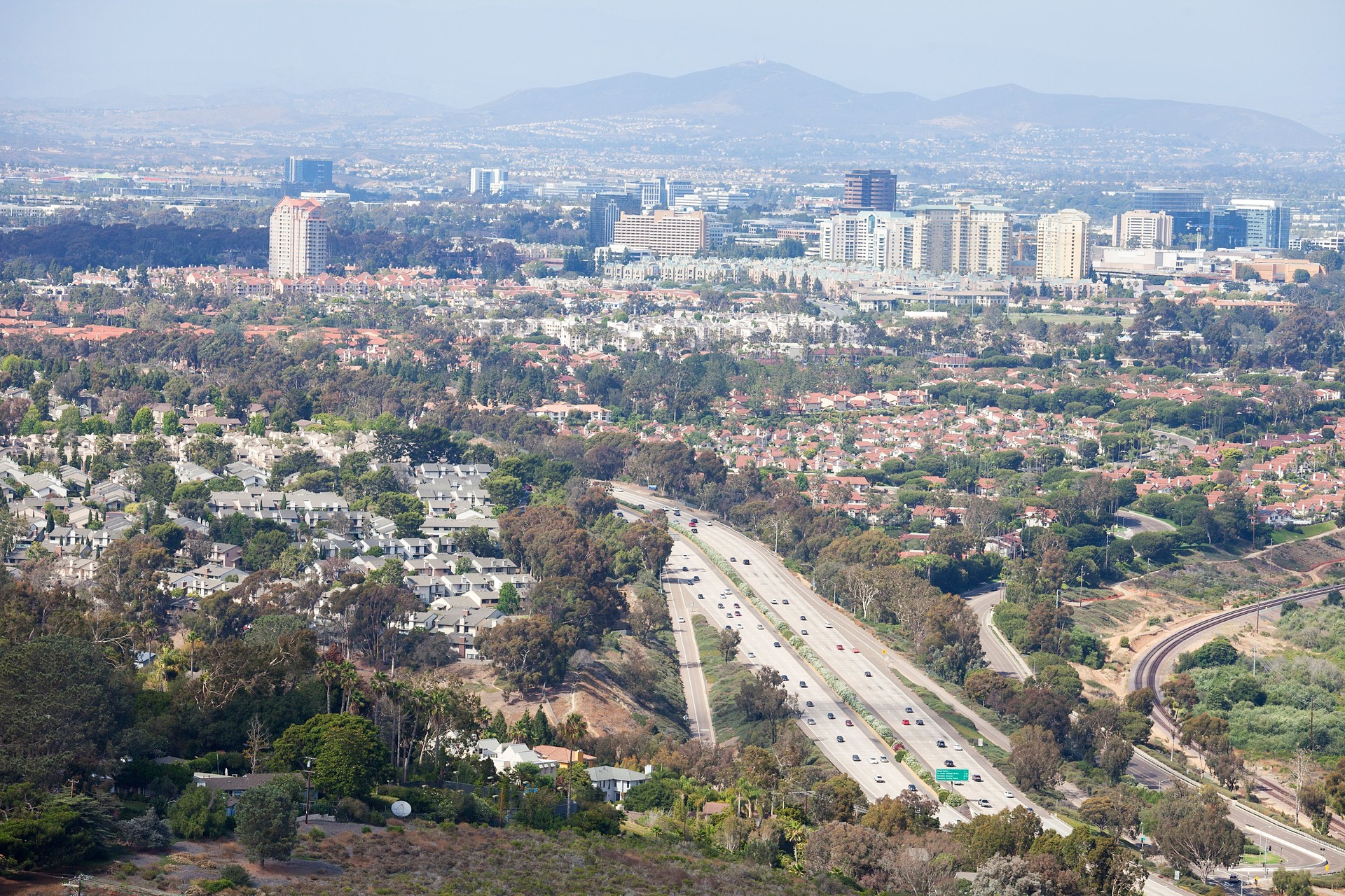 View of San Diego City residential neighborhoods